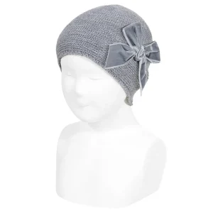 Cappello Fiocco Velluto - Grigio
