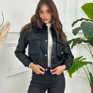 Giubbino Crop Ecopelle T5-2719