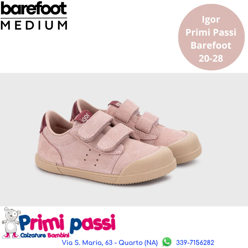 Tennis Igor Barefoot - Suede Rosa
