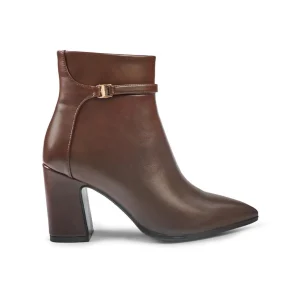 Exe Stivaletti Donna a Punta e Tacco in Ecopelle Marrone