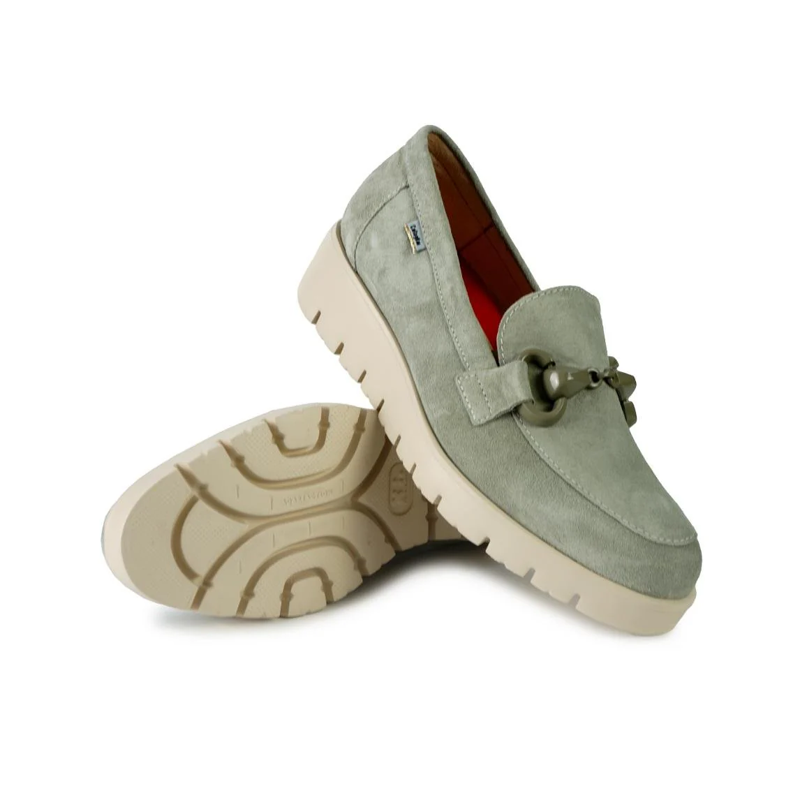 Callaghan Mocassini Donna con Zeppa in Camoscio Verde - immagine 3