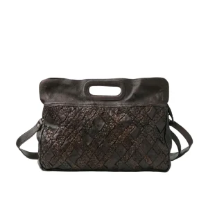 Biba Borsa Cartella Donna con Tracolla in Pelle Marrone