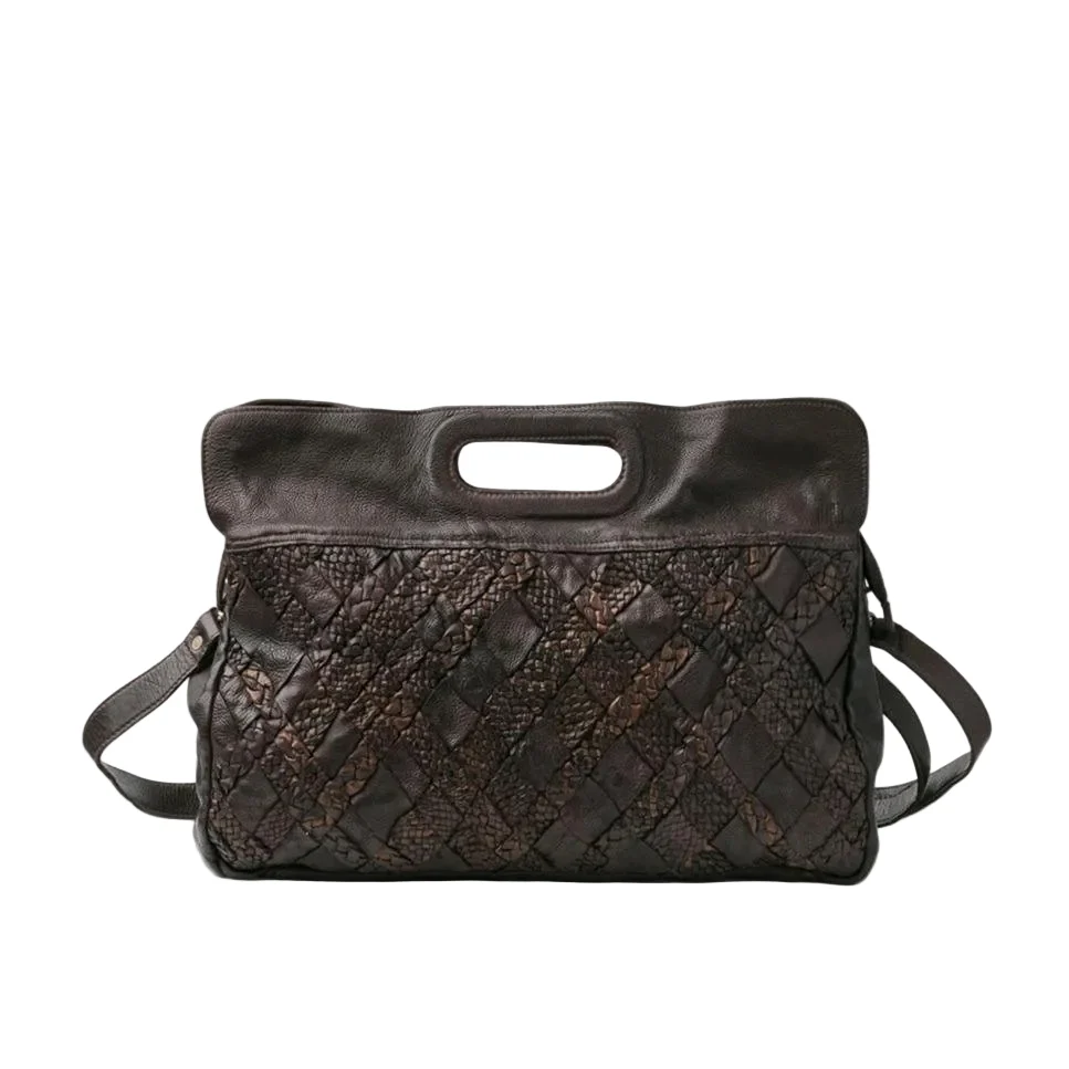 Biba Borsa Cartella Donna con Tracolla in Pelle Marrone - immagine 2