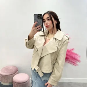 Giacca Pelle Beige