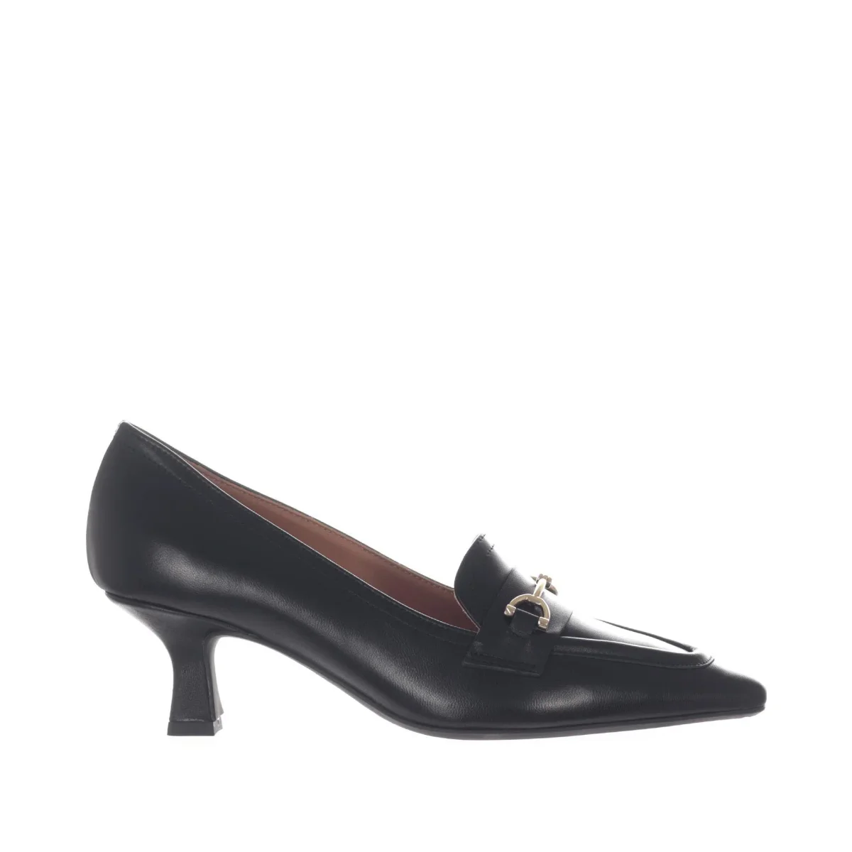 Decollete Pelle Nera Tacco Rocchetto - immagine 3