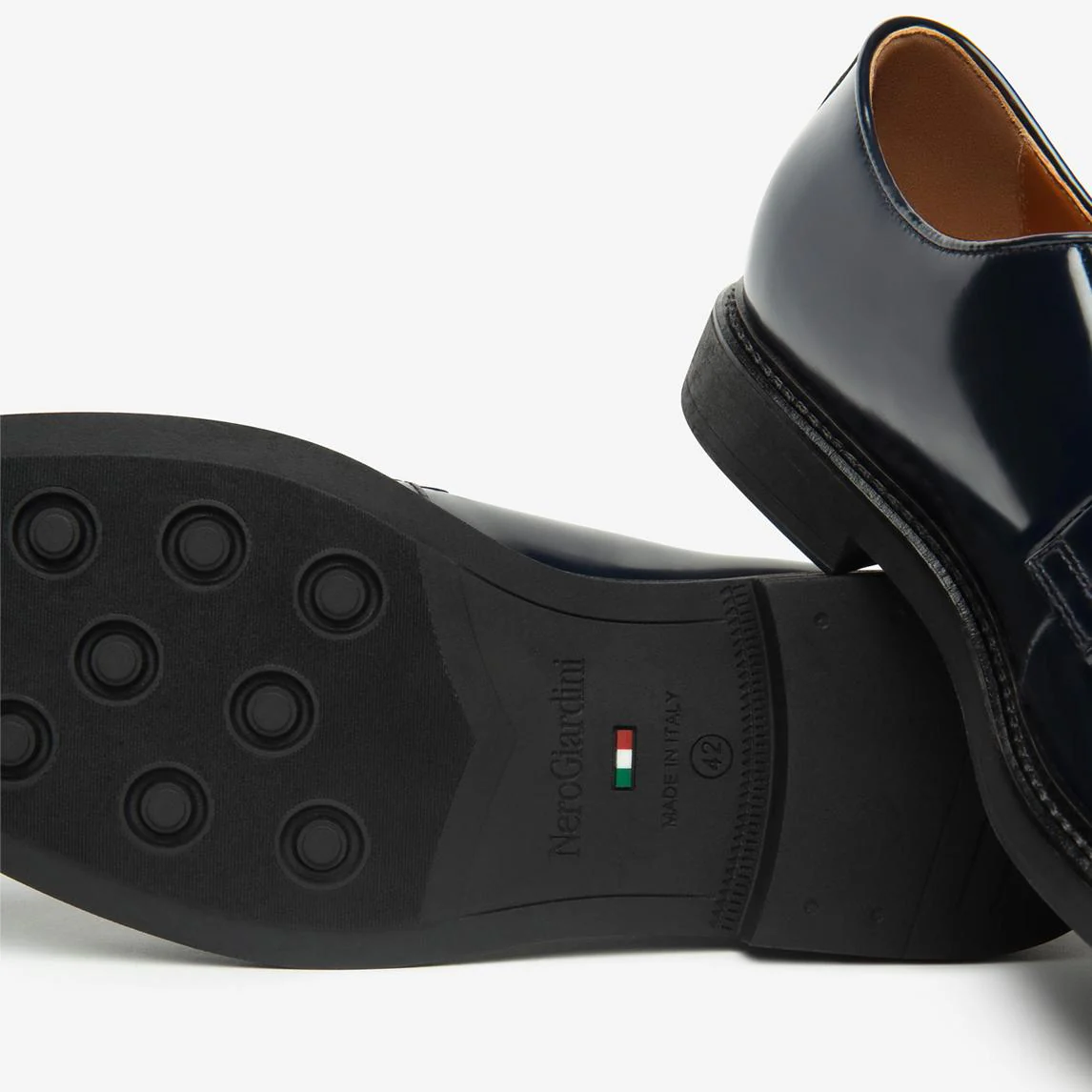 Nero Giardini Francesina Stringata Derby Uomo in Pelle Blu - immagine 5