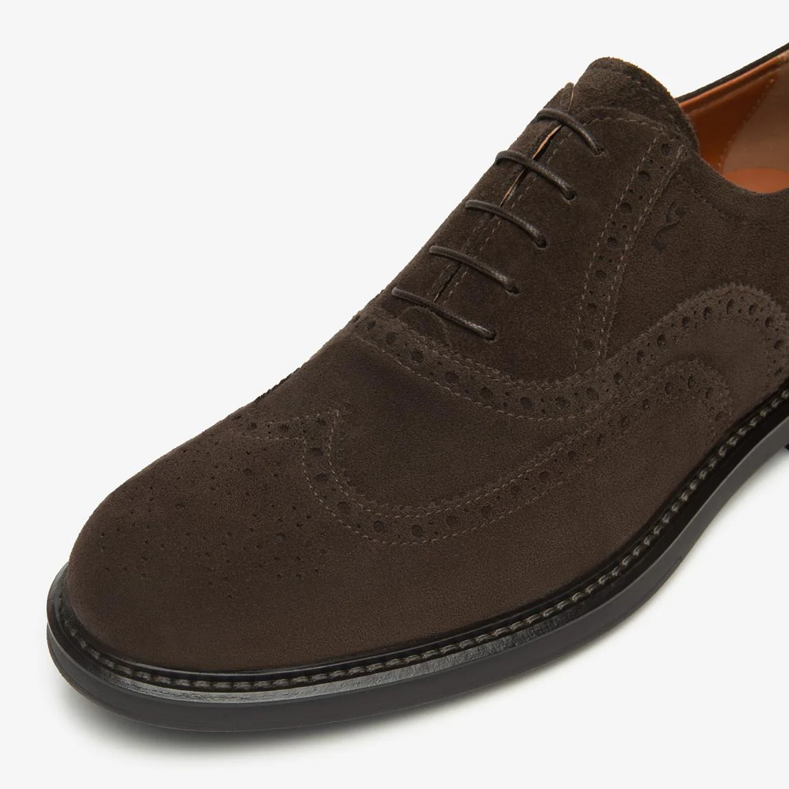 Nero Giardini Francesine Uomo Oxford Monogramma in Camoscio Testa di Moro - immagine 4