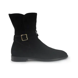 Stivaletti Donna tacco Basso Camoscio Nero