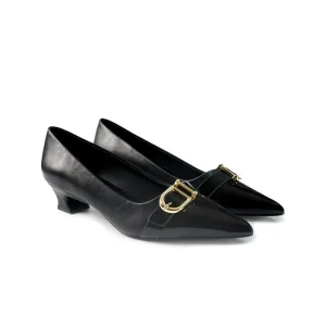 Decollete Tacco Rocchetto Basso Donna Nero