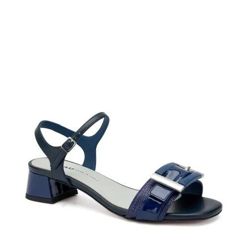 Frau Sandali Donna Tacco Medio in Pelle Blu - immagine 3