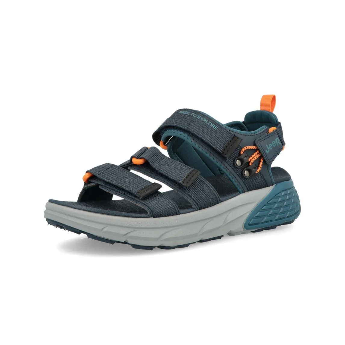 Jeep Sandali Uomo con Doppio Velcro in Tessuto Blu - immagine 5