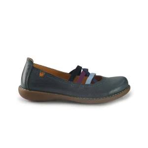 Jungla Ballerine in Pelle Multicolor Blu