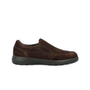 Impronte Mocassini Slip On Chelsea Uomo in Camoscio Marrone