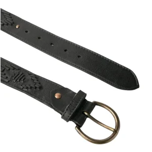 Biba Cintura Donna Pelle Nero con Infilature