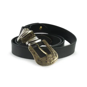 Spatarella Cintura Texana Donna in Pelle Nero