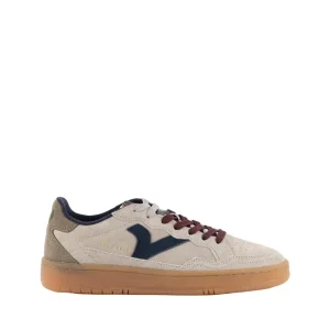 Victoria Sneakers Uomo Bassa in Pelle Taupe Multi