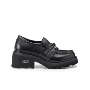 Mocassini Cult Donna in Pelle Nero con Piercing