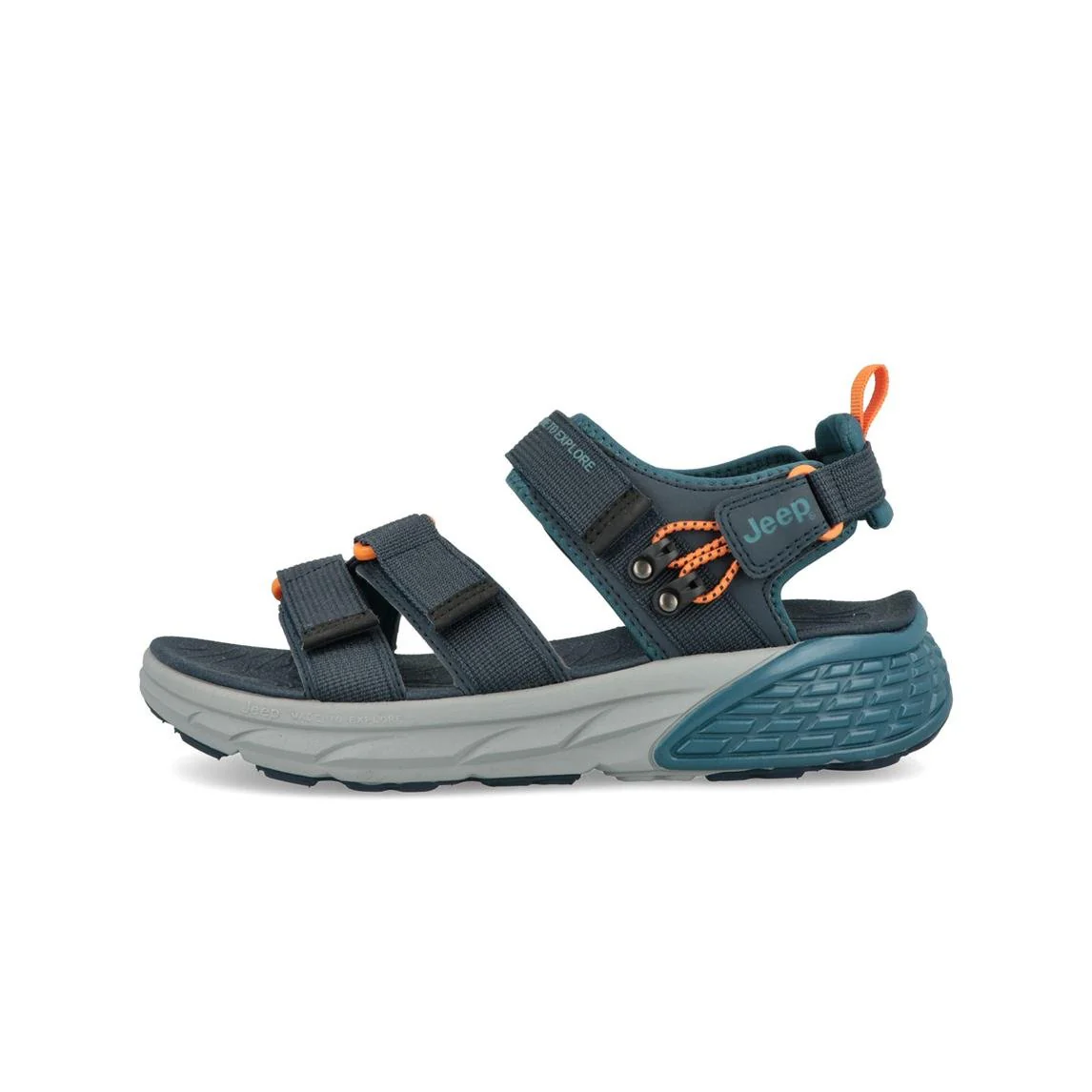 Jeep Sandali Uomo con Doppio Velcro in Tessuto Blu - immagine 6