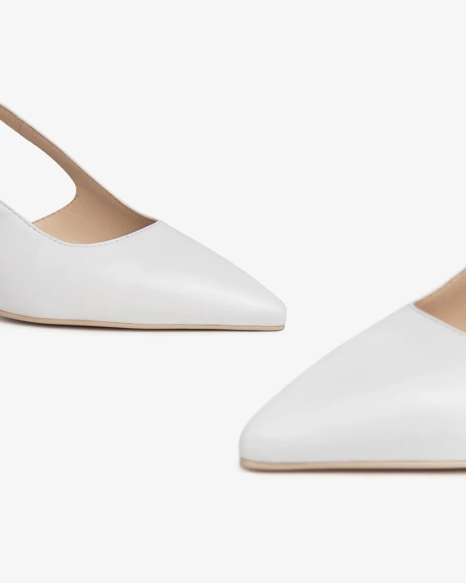 Nero Giardini Chanel a Punta in Pelle Bianca - immagine 4