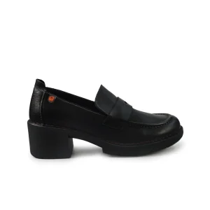 Jungla Mocassini Donna con Tacco in Pelle Nero