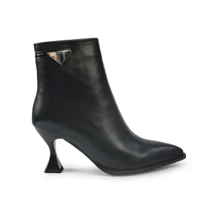 Exe Stivaletti Donna a Punta e Tacco Rocchetto in Ecopelle Nero