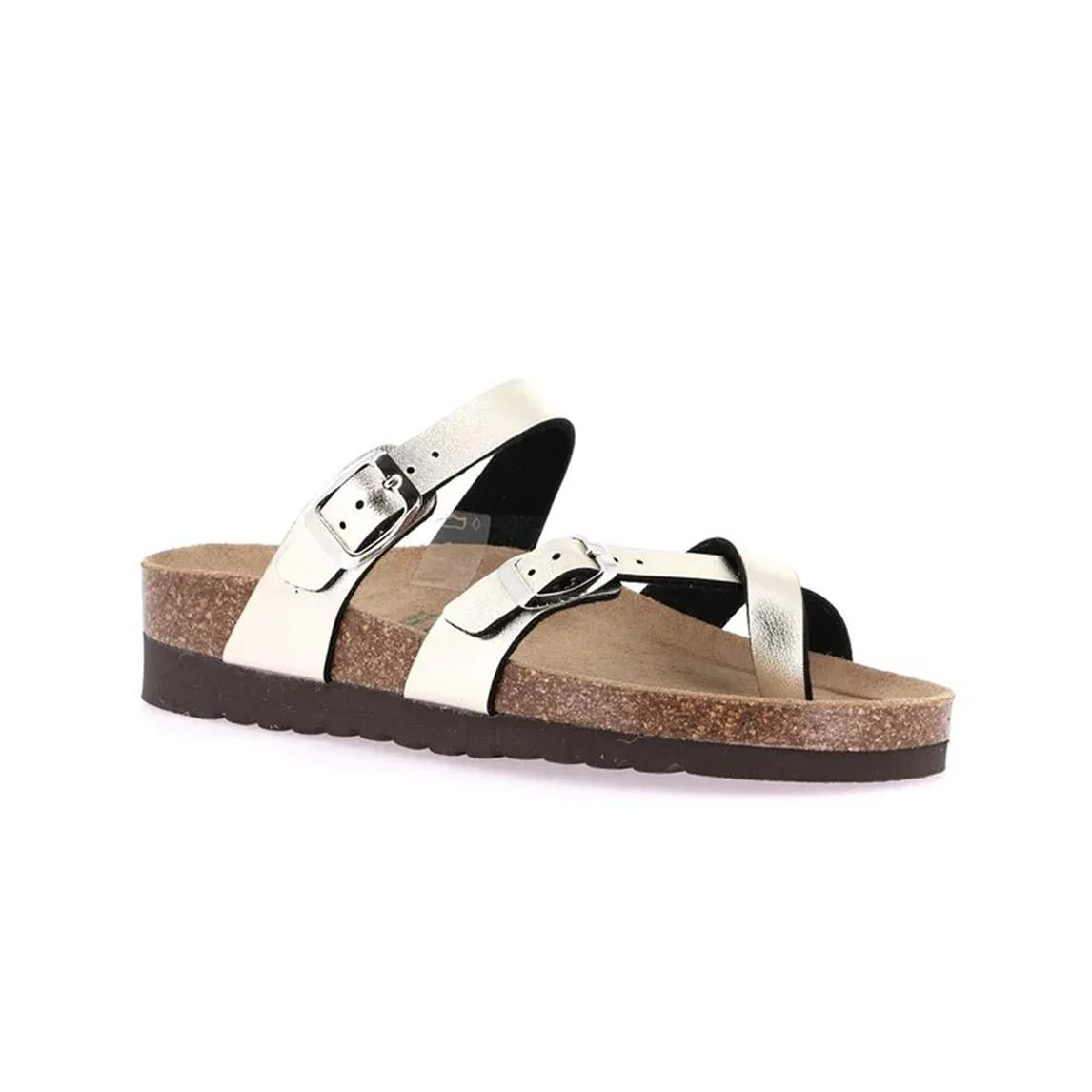 Grunland Sandali Infradito Donna Plantare Sughero Doppia Fibbia Champagne - immagine 6