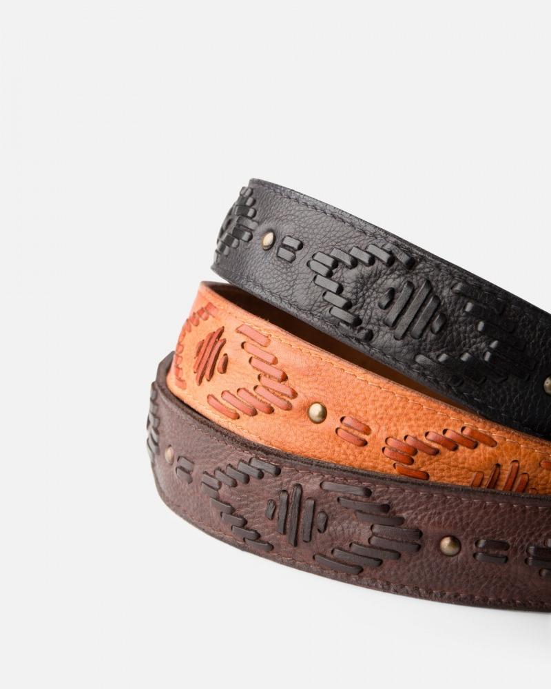 Biba Cintura Donna Pelle Marrone con Infilature - immagine 4