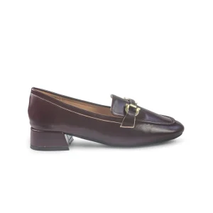 Mocassini Donna con Tacco e Morsetto in Pelle Bordo