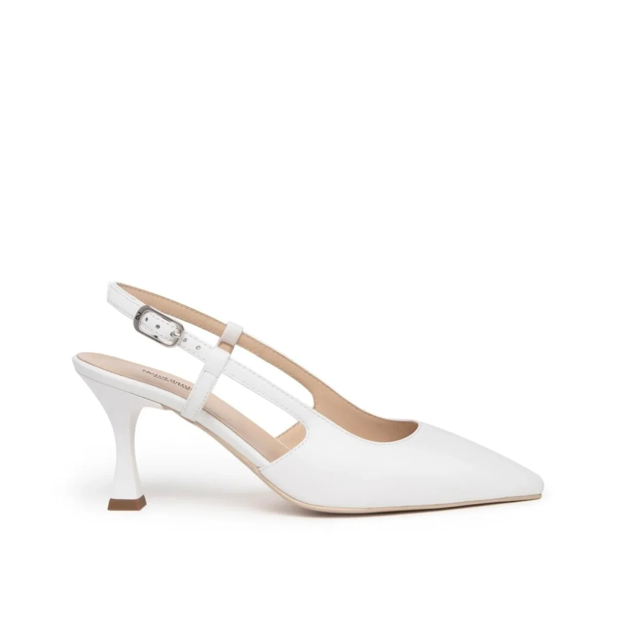 Nero Giardini Chanel a Punta in Pelle Bianca