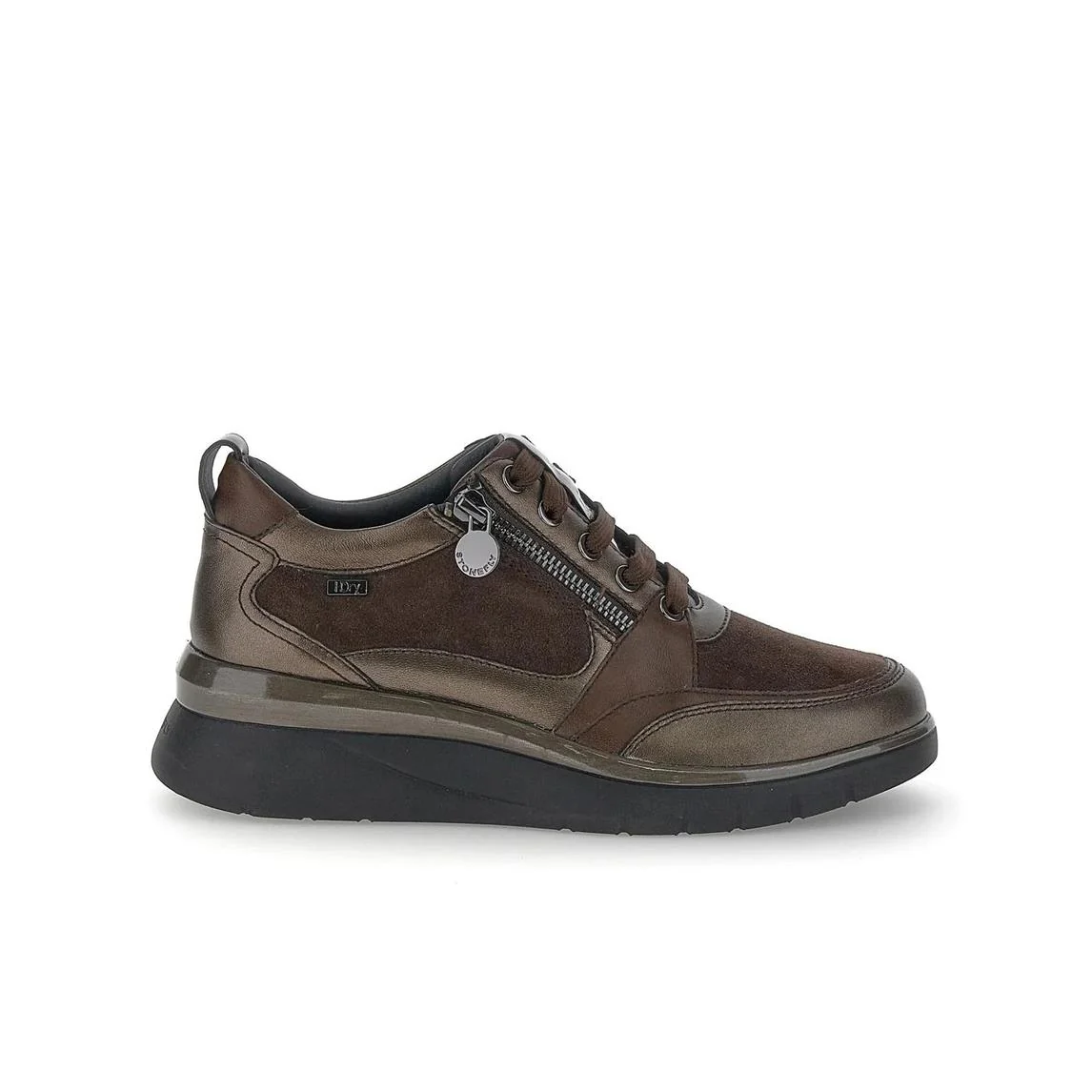 Stonefly Sneakers Donna Lacci e Zip in Pelle Marrone Brown