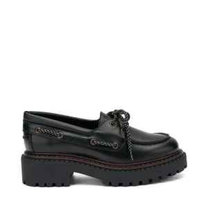 Frau Mocassini Barca Donna in Pelle Nero