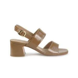 Frau Sandali Donna con Tacco in Vernice Cuoio