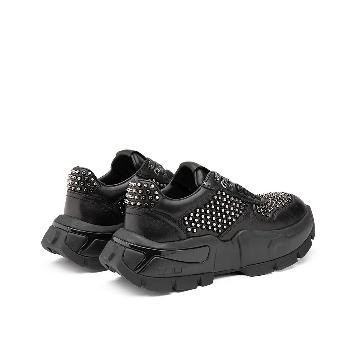 Sneakers Cult Donna con Borchie in Pelle Nero - immagine 4