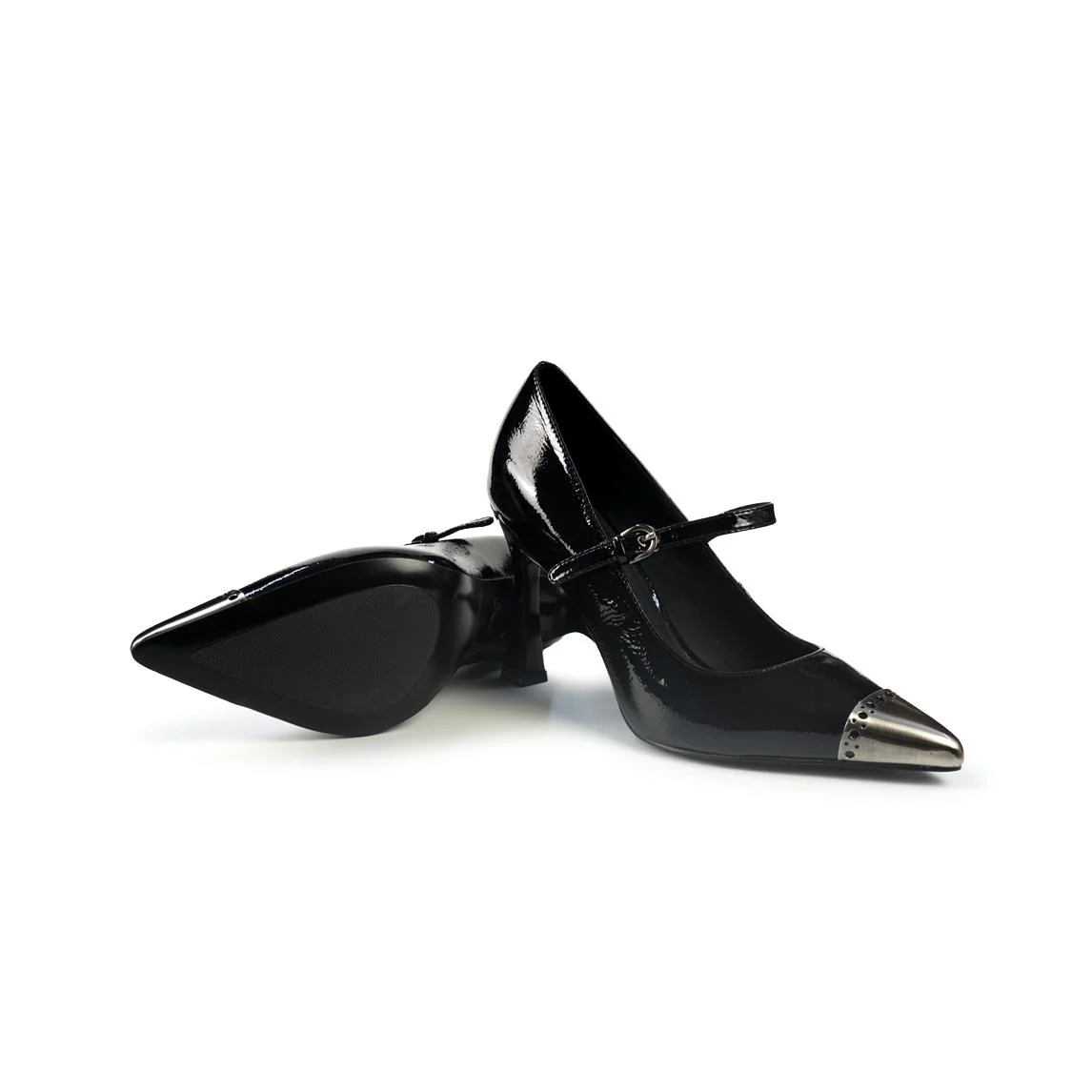 Decollete con Cinturino Bruno Premi in Vernice Nero - immagine 3