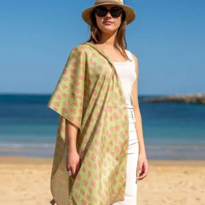 Foulard in Cotone Stampato Fantasia Verde