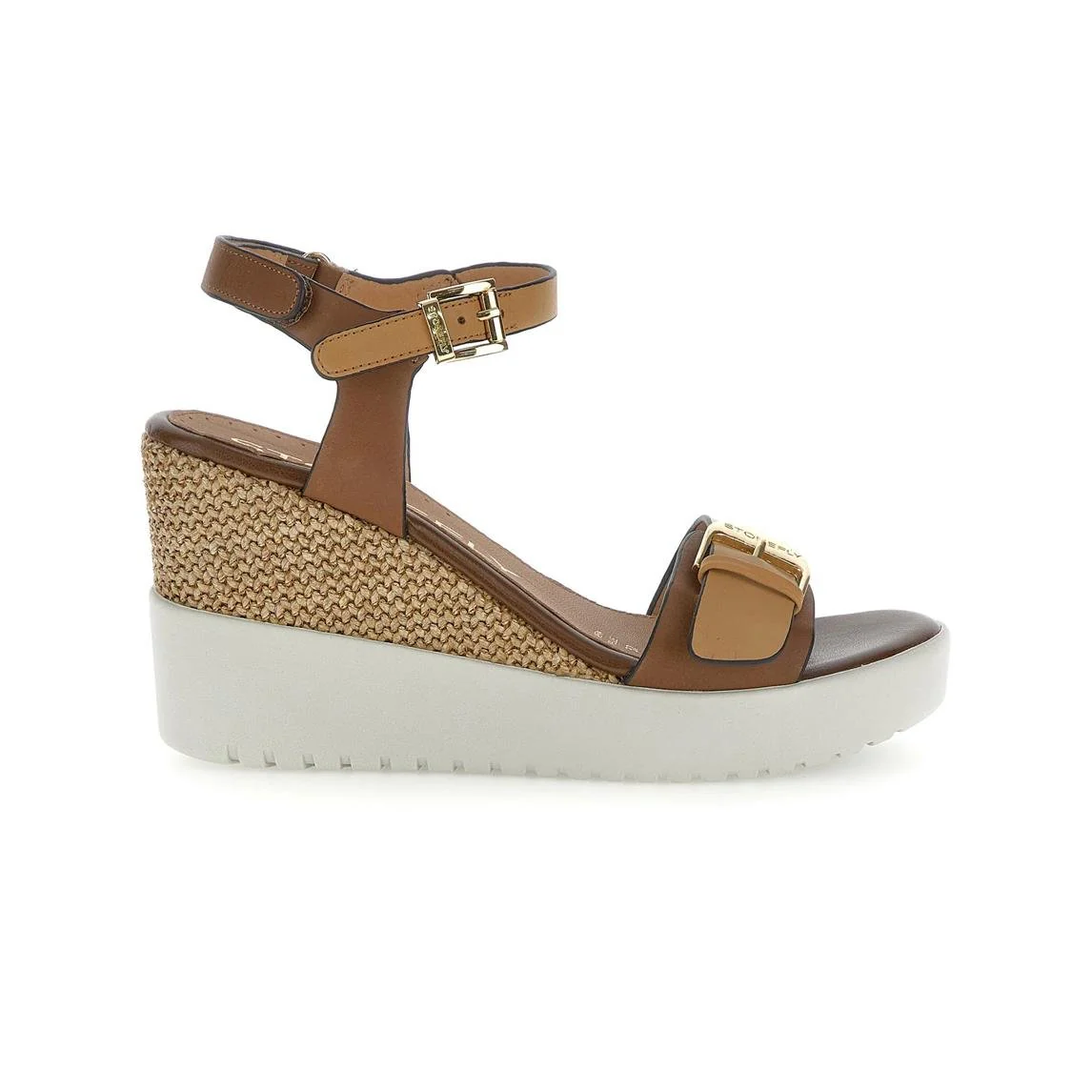 Stonefly Sandali Donna con Zeppa in Pelle Multi Marrone