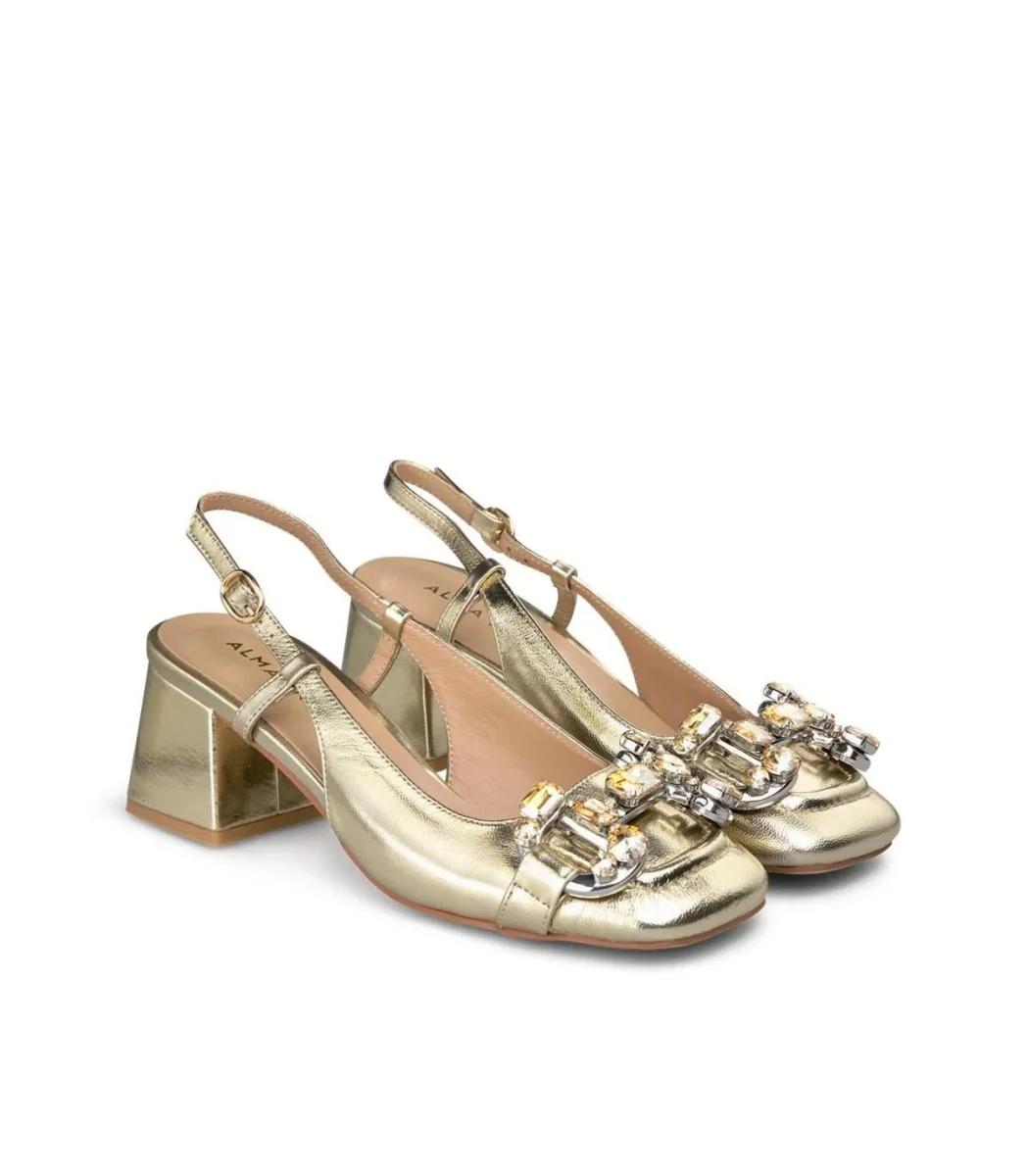 Slingback Gioiello Laminato Oro - immagine 5