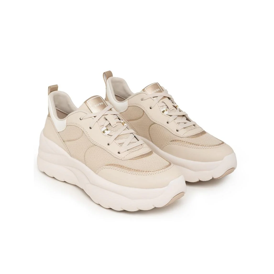 Geox Sneakers Donna Xtors con Zeppa in Tessuto Beige - immagine 3