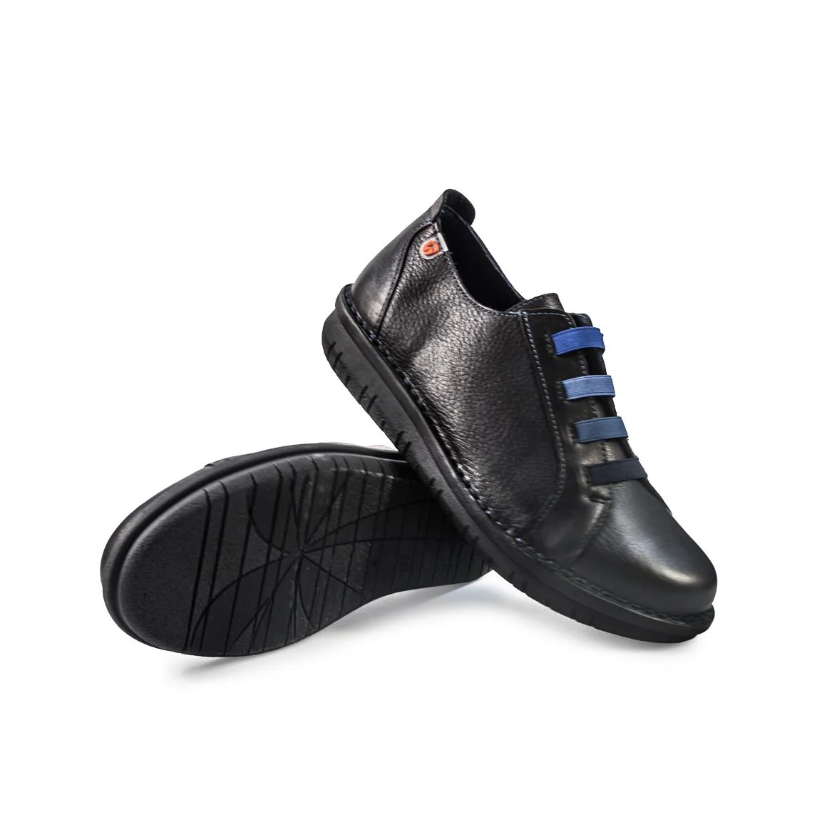 Jungla Scarpe Basse Donna con Lacci Elastici in Pelle Nero - immagine 4