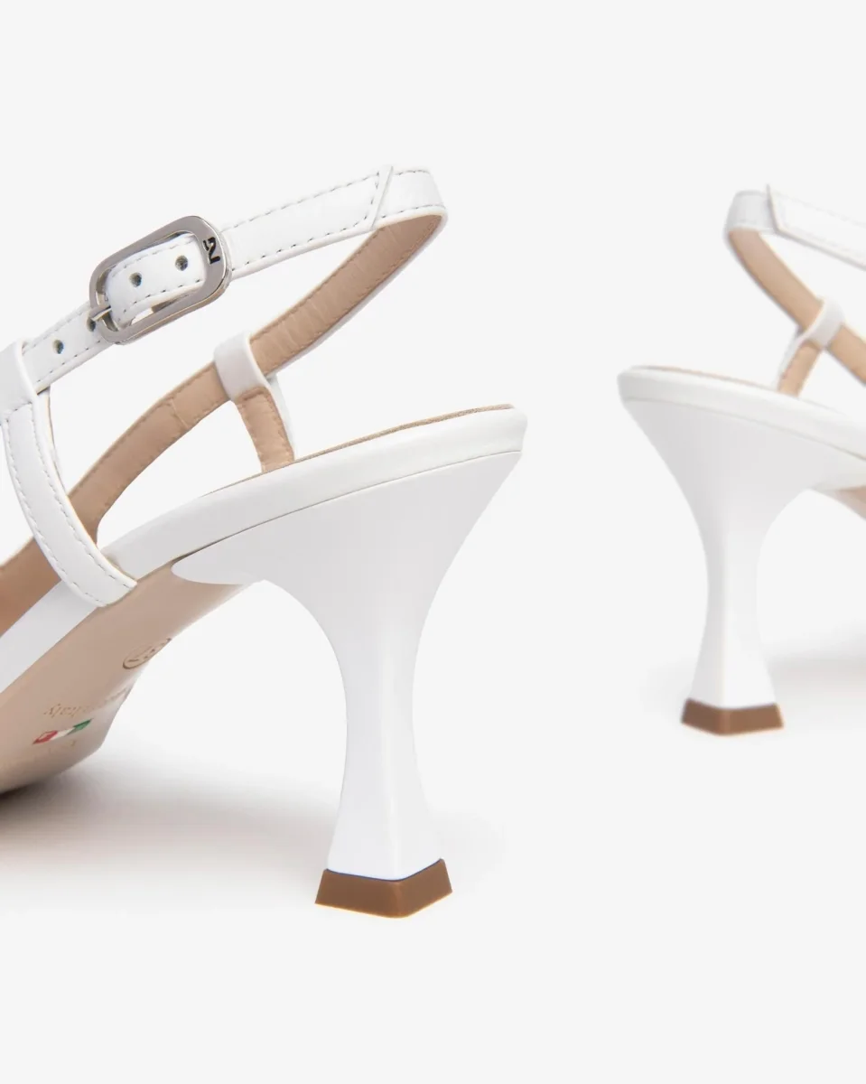 Nero Giardini Chanel a Punta in Pelle Bianca - immagine 5