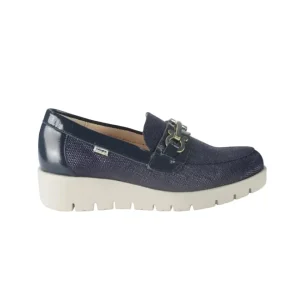 Mocassini Donna Vernice Canvas Blu