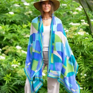 Foulard in Lana Misto Seta Blu