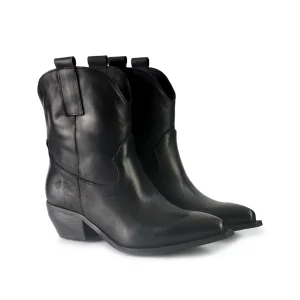 Stivaletto Texano in Pelle Nera