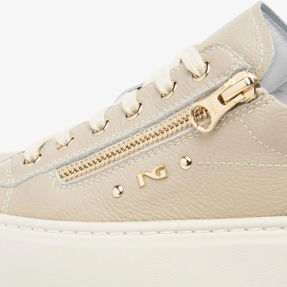 Nero Giardini Sneaker Donna con Platform in Pelle Beige - immagine 4