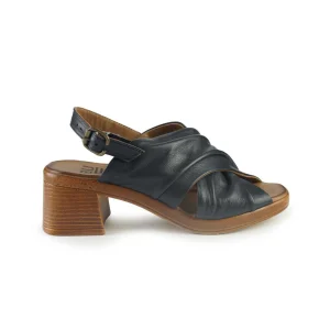 Bueno Sandali Donna con Tacco in Pelle Blu
