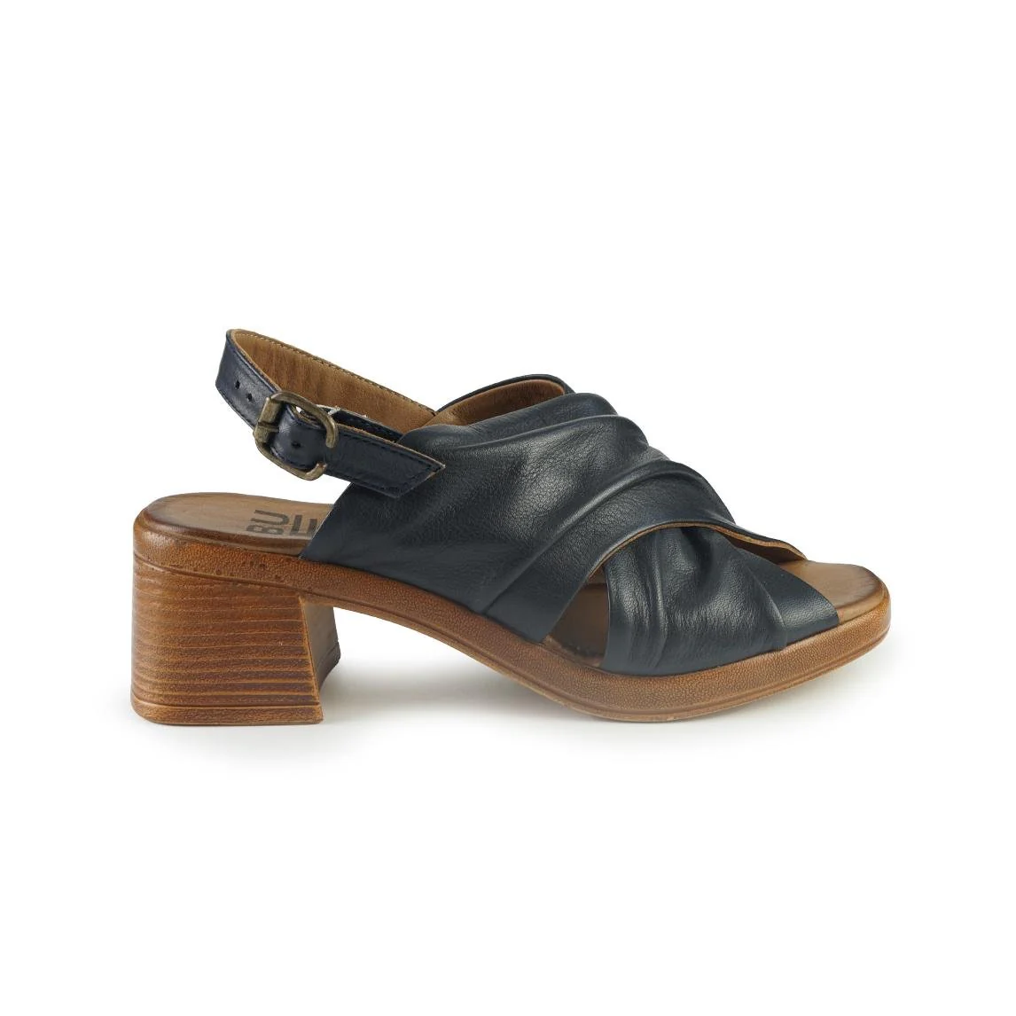 Bueno Sandali Donna con Tacco in Pelle Blu