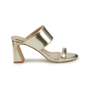 Francesco Milano Sandali Donna con Tacco in Pelle Laminata Platino