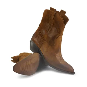 Stivaletto Texano in Camoscio Cuoio