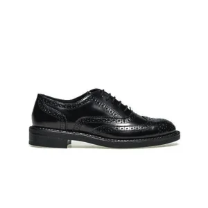 Frau Francesine Oxford Monogramma Donna in Pelle Nero