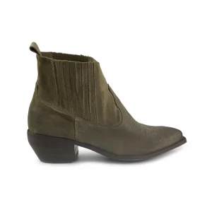 Stivaletto Texano Donna  con Impunture in Camoscio Taupe